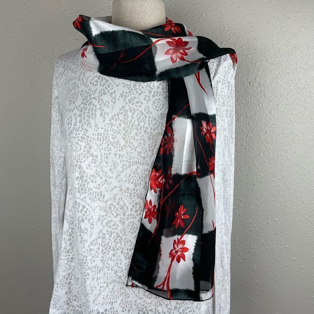 Floral Sheer Scarf EUC